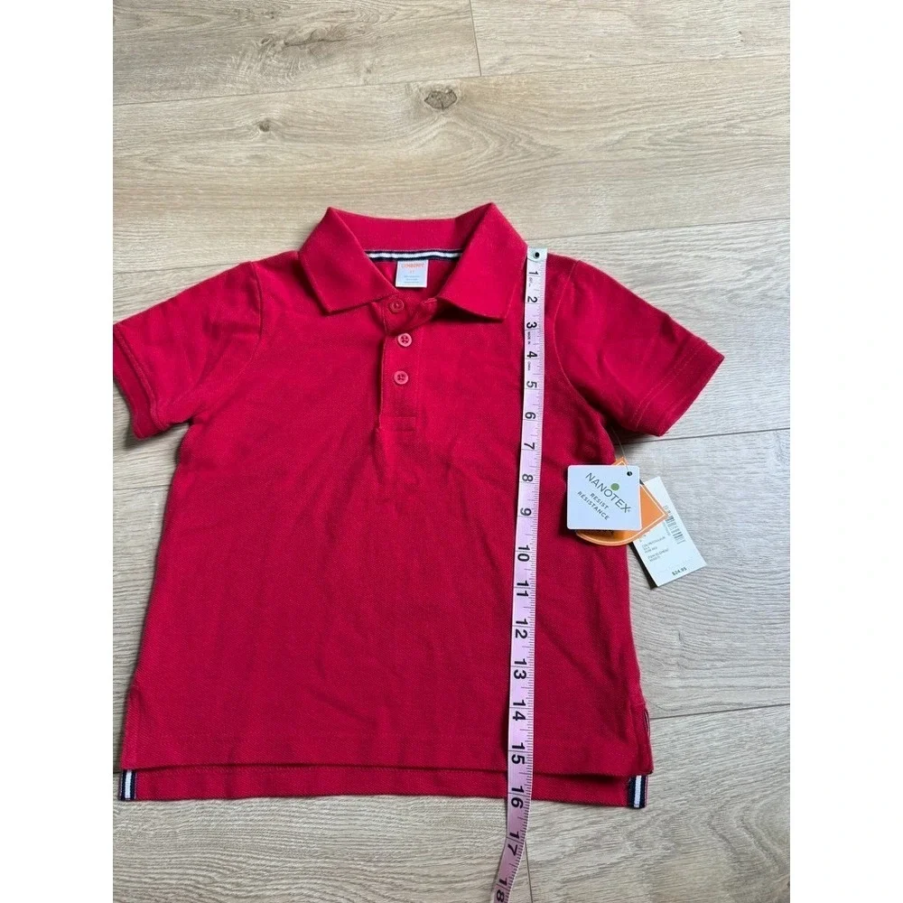 NWT Boys Kids Gymboree playproof uniforms nanotex short sleeve red polo size 3T